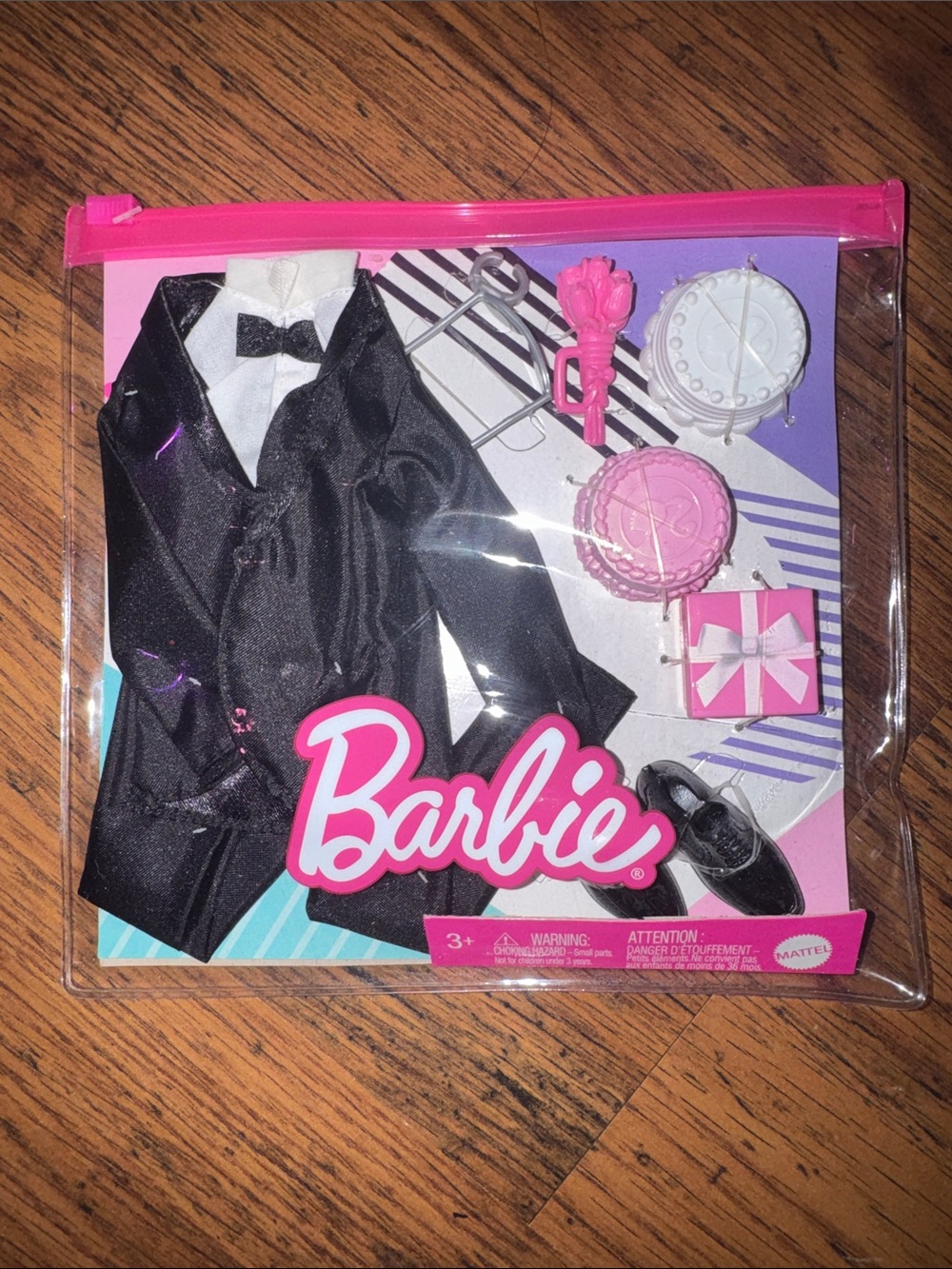 Barbie Ken Doll Tuxedo Outfit with Cake & Flower Accessories
